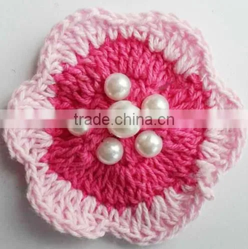 various cotton knitted flowers/ cheap crothet flower applique