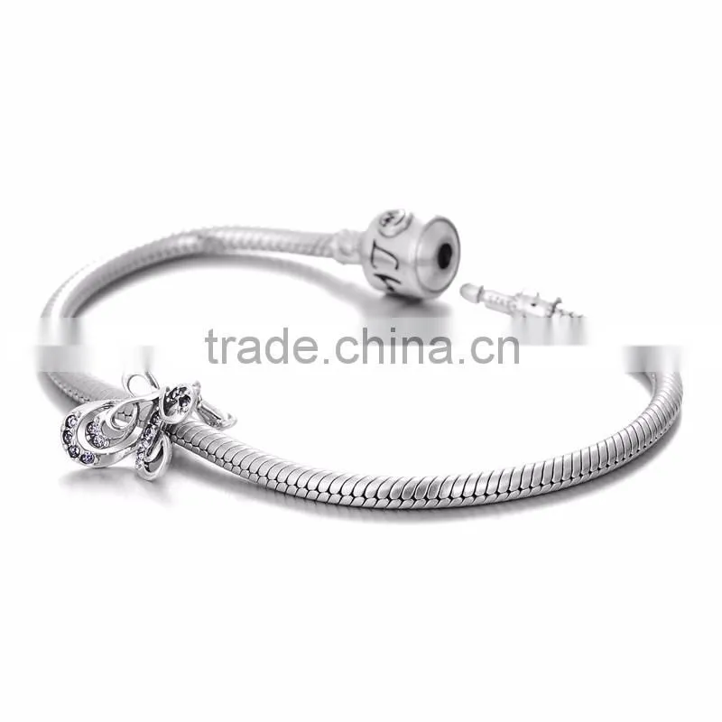 X253 Custom Made Butterfly Charms Wholesale,925 Sterling Silver Micro Pave Charm