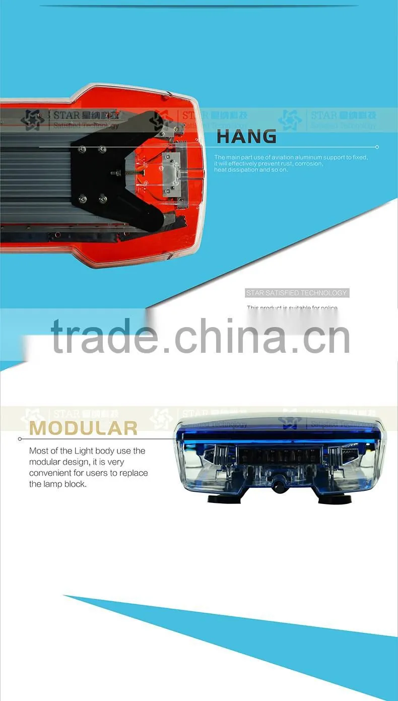 Led police emergency warning roof light bar
