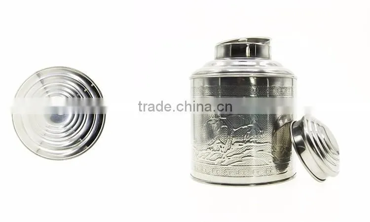 Classical Stainless Steel Airtight Tea Canister, Tea Caddy