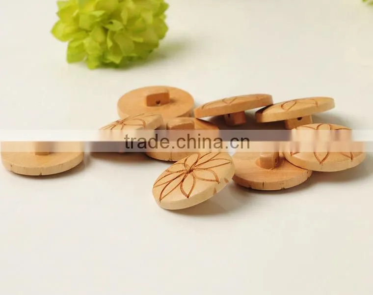 High Class Natural Black Wood Material, Wooden Buttons with Logo Engraved On