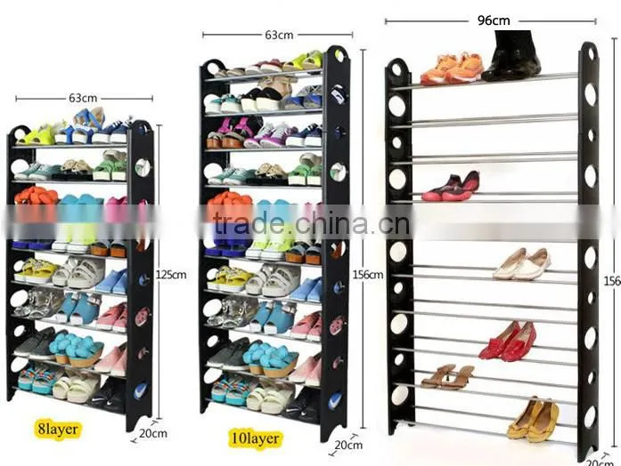 Great for large rooms or closet organization shoe storage shelves with Black color (FH-SR0064)