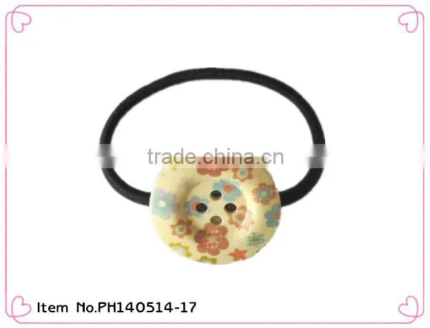 2014 hot sale girls elastic hair ties with button