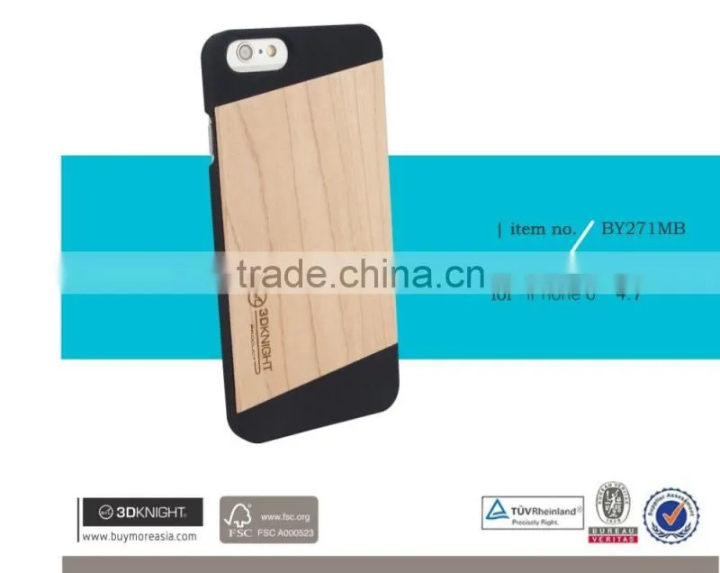 OEM Wood Factory Private Label Laser Engraving LOGO for i Phone 6 Cover, for iPhone 6s Plus Bamboo Wooden Bumper Cases Universal