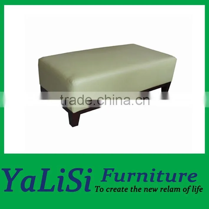Modern PU ottoman with wood frame base