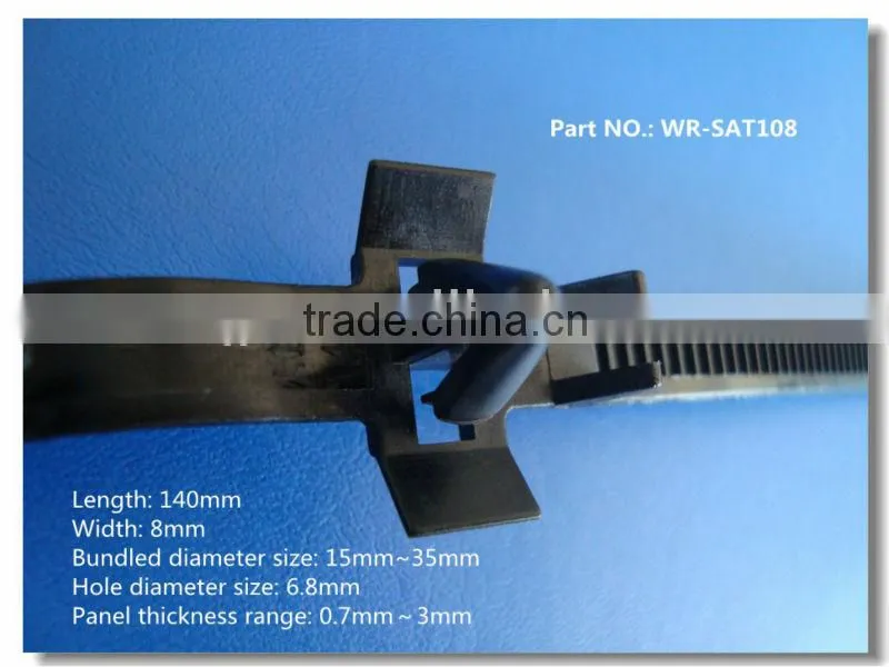 self locking natural black nylon cable tie