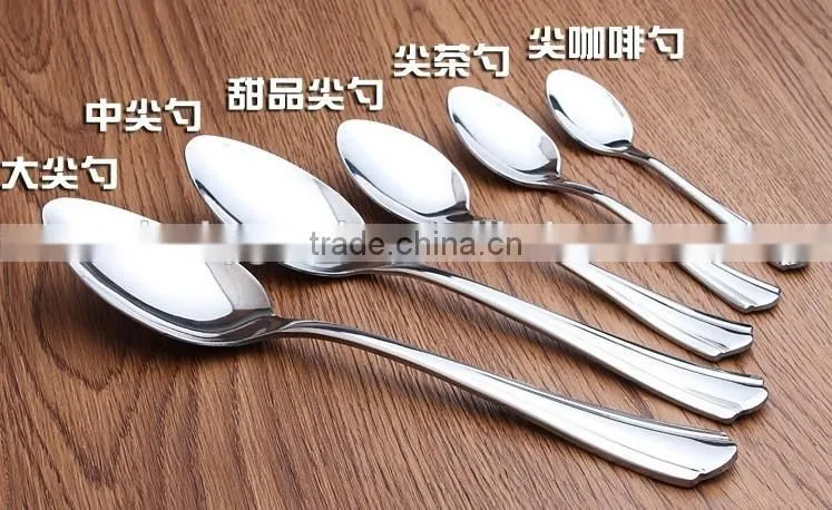 popular selling restaurant hotel dinner stainless steel spoon in different sizes