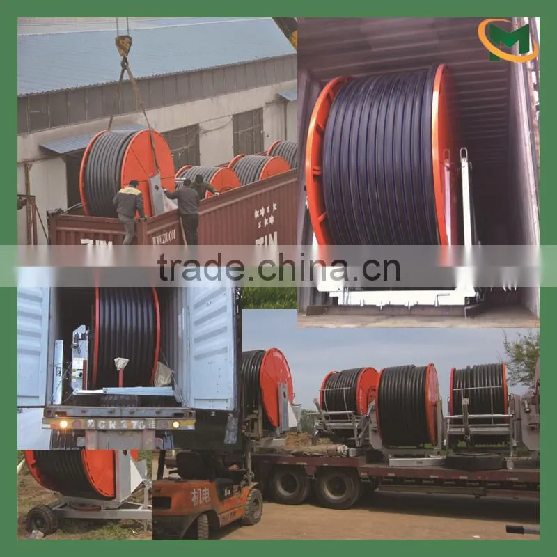 Mobile hose reel irrigation system, sprinkler irrigation system