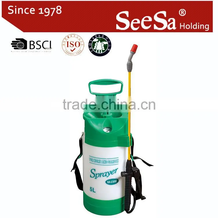 5l Pressure sprayer with pressure gauge pressure garden sprayer PP Handle sprayer shixia