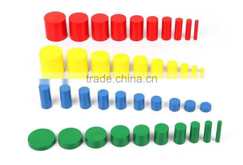 Educational toy colorful montessori material knobless Cylinders