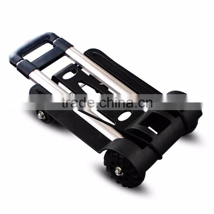 Upgrade Folding Shopping Cart with 4 Wheels/Lightweight Aluminum Cube Folding Luggage Cart/ Portable Hand Trolley