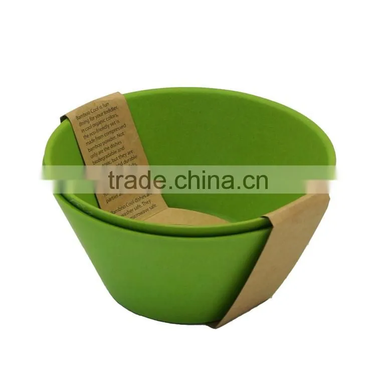 Anui Green making large bamboo fibre tableware bowls with gift pack, western dinnerware bowls and spoons set