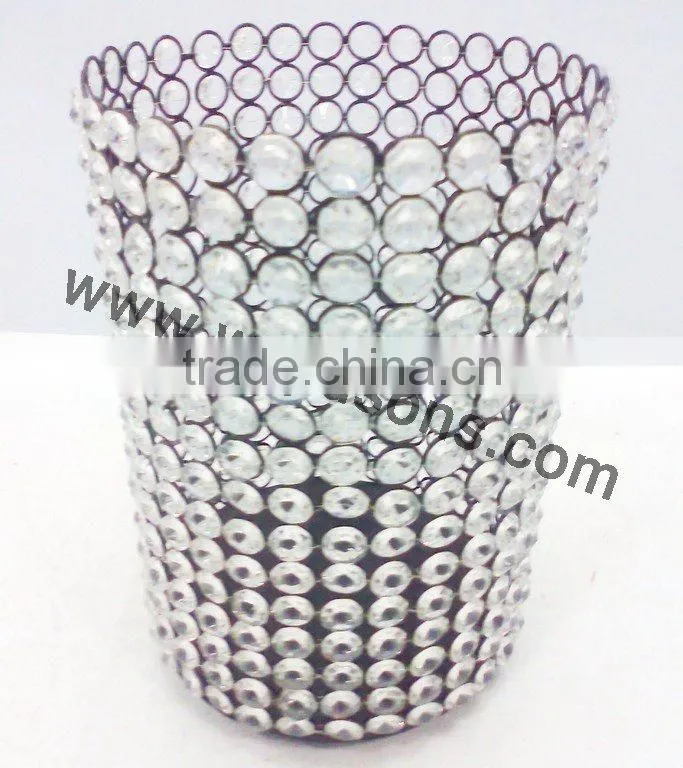 Clear Crystal Carved Votive Candle Holder for Home Decoration