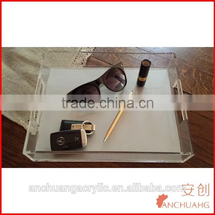 Clear Acrylic Tray with Insert Slot for Custom Photo or Paper - Lucite - Includes Guide and Video Training