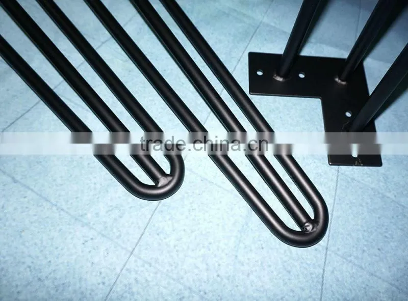 Factory price sale matt black cast iron 28 inch metal hairpin leg for wood furniture