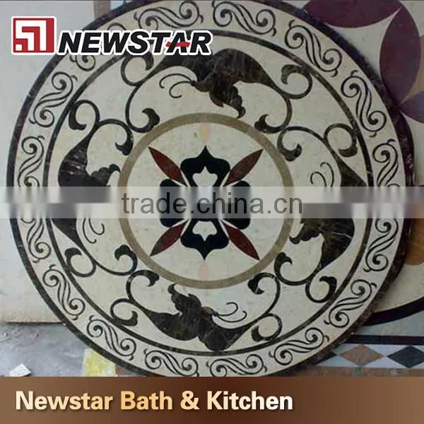 Customize style polished marble waterjet pattern