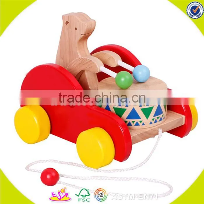 Wholesale fashion wooden children pull zebra car toy best design wooden pull zebra car toy W05B039