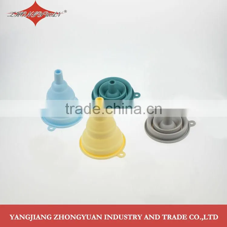 colorful food grade kitchen collapsible silicone funnel