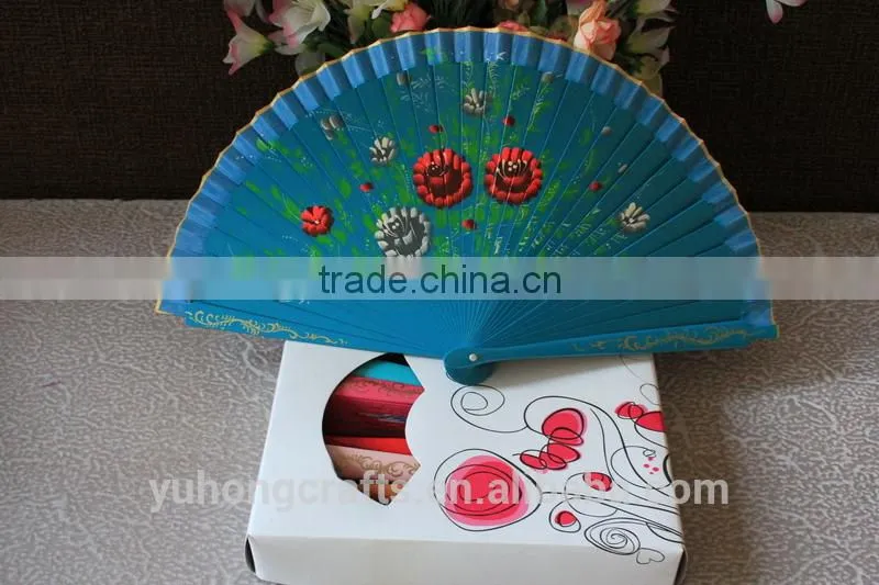 Advertising wood fabric fan wholesale