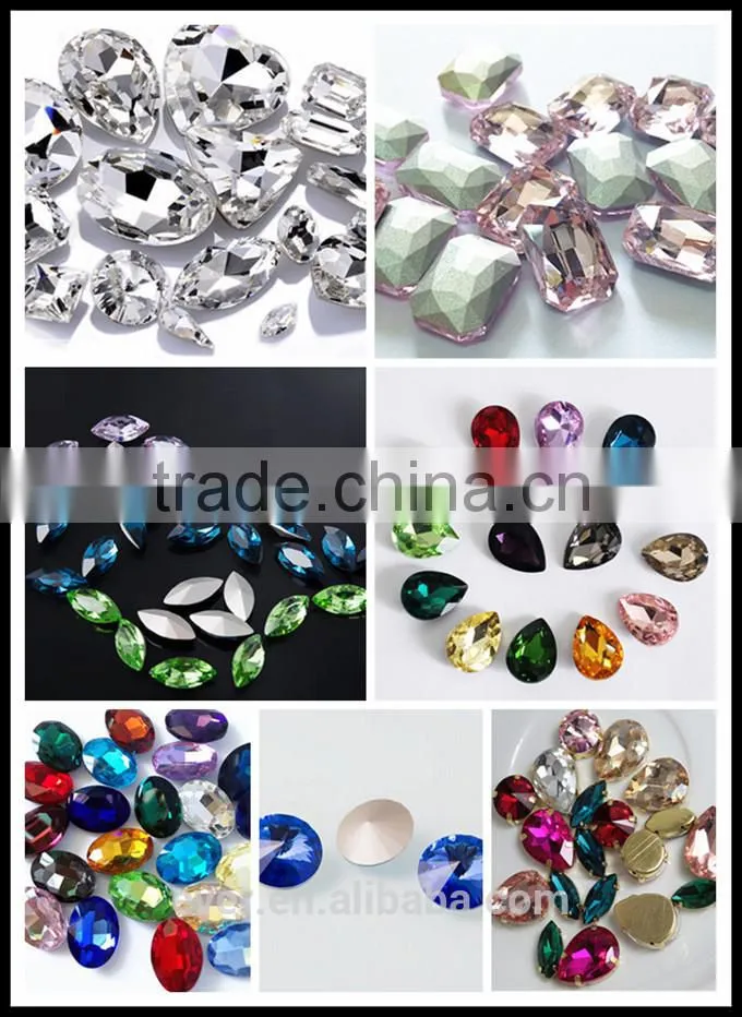 glass stone, crystal fancy stone without claw or with claw