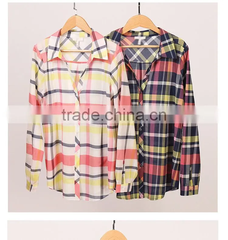 yarn dye women blouse,cotton/silk blouse, summer blouse,women tops