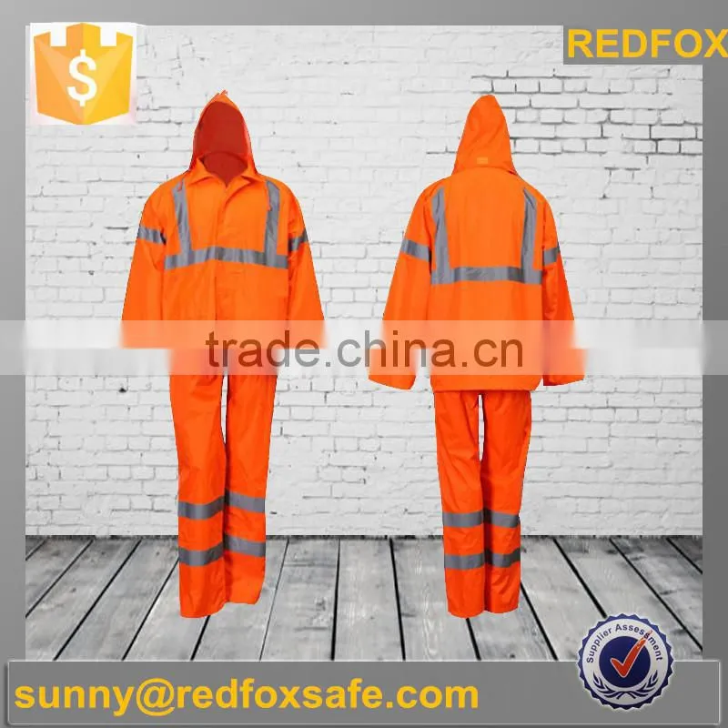 pvc high visibility women safety rain coat