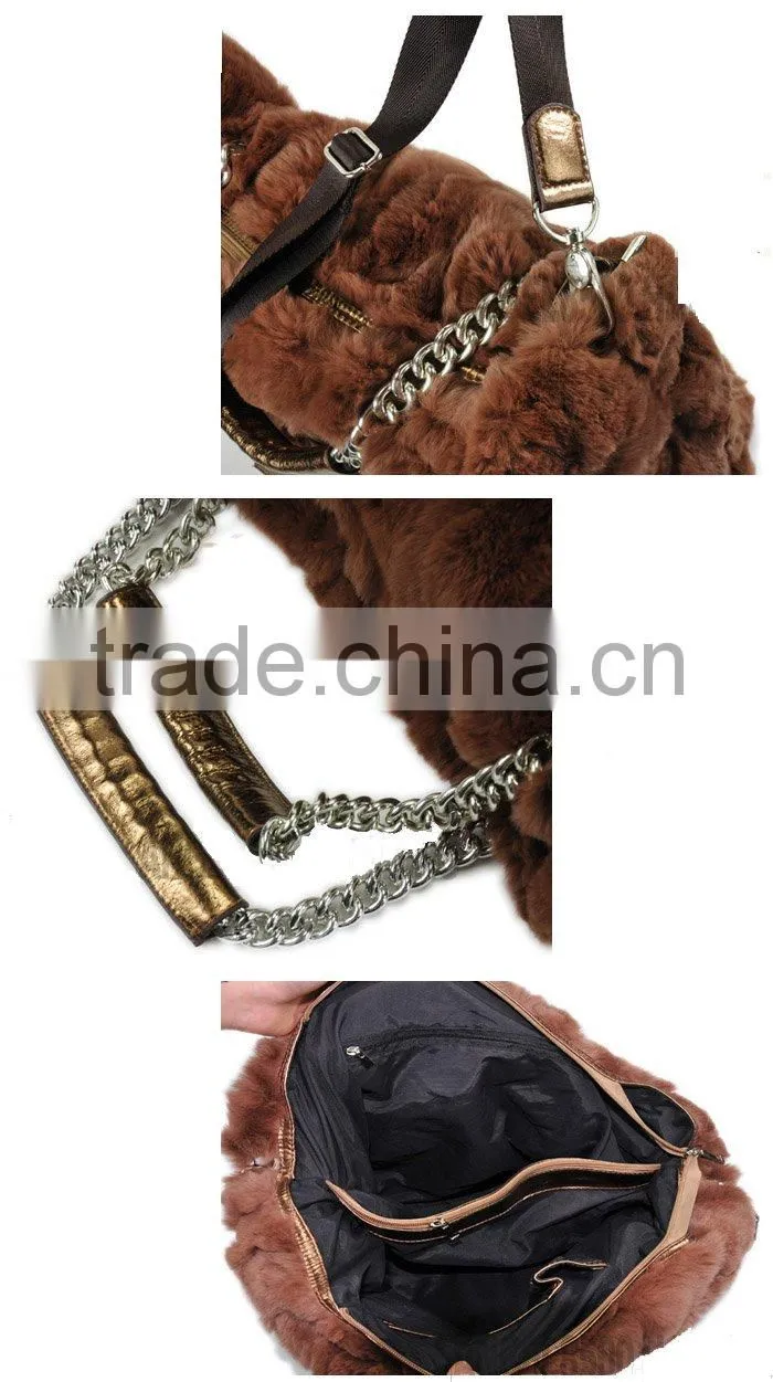 CX-H-38 Genuine Rex Fur 2013 Latest Design Bags Women Handbag