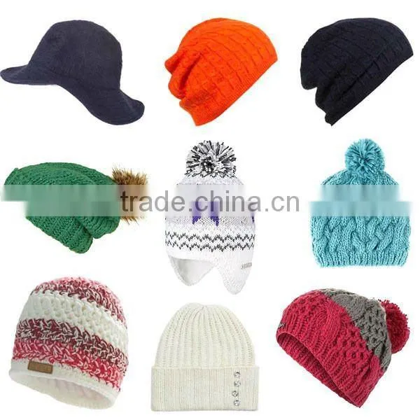 computer machine and hand made red lovely girl's fashion cute children knitted hats factory