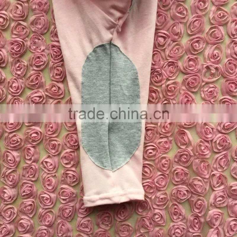 western children spring new pants design light pink and grey splicing toddler girls leggings