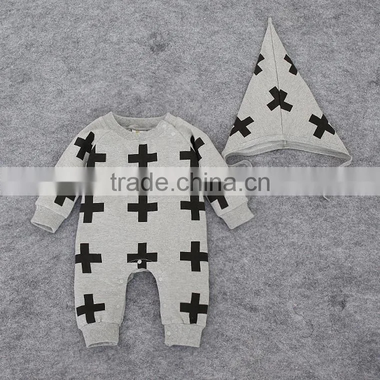 baby boy girls climb clothing Romper new fashion cotton design garment jumpsuit set hat Short-sleeved 2pcs outfit guangzhou sale