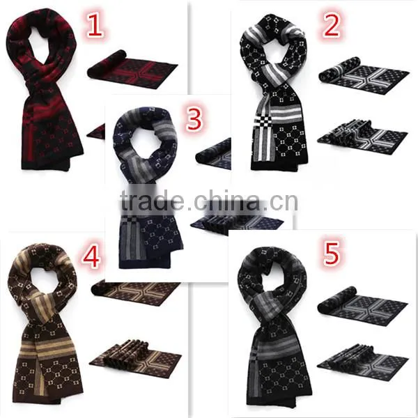 1 pc hot sale kintted cheap price spandex European style warm winter floral men scarf