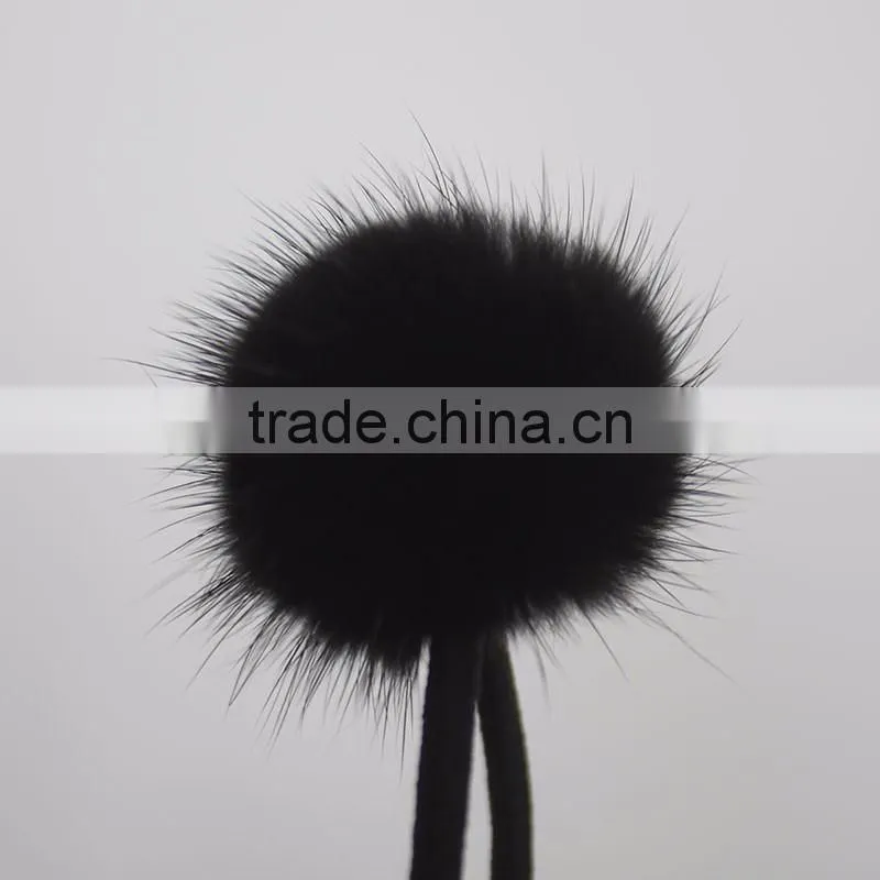 Myfur Luxury Customized Genuine Mink Fur Pompom Hair Band Accessory Wholesale