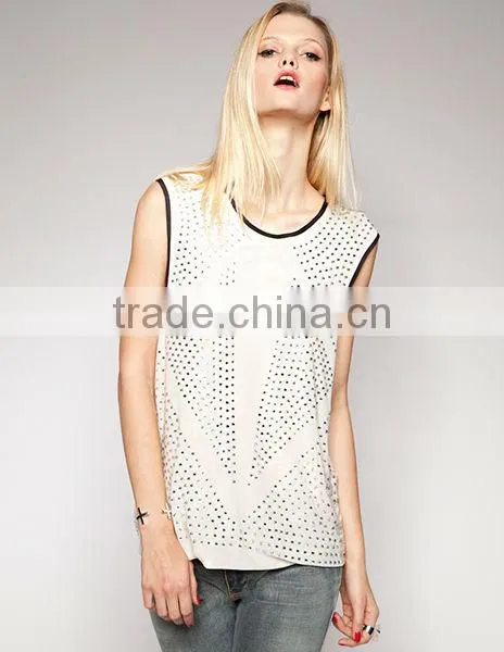 Punk wind starry sky set auger chiffon unlined upper vest
