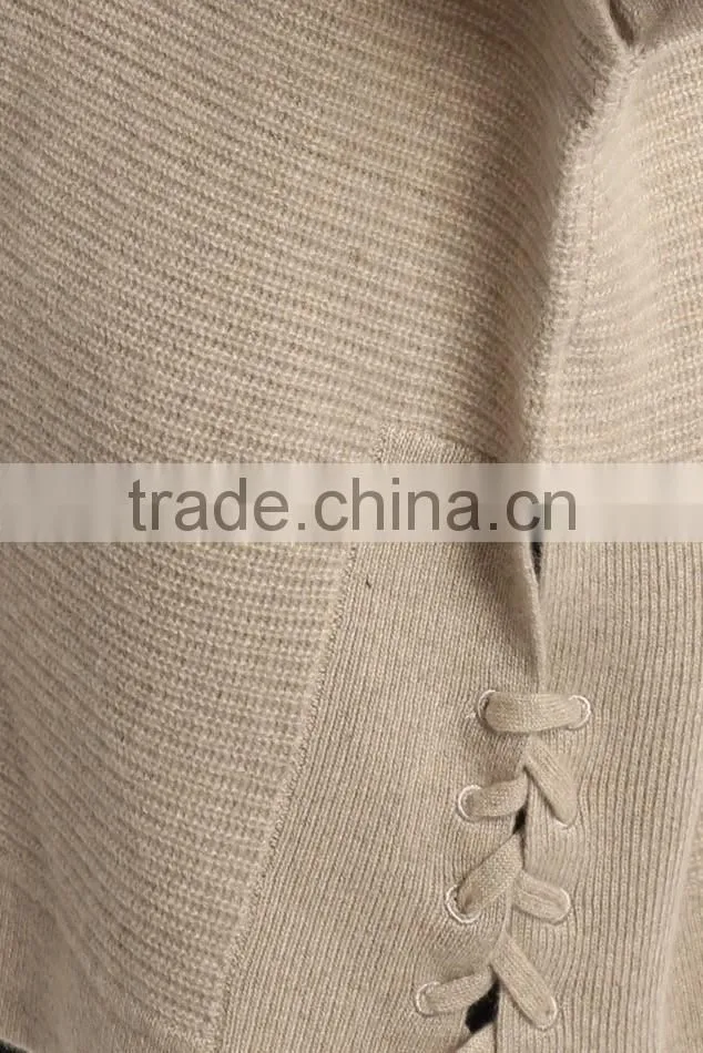 Oversized Half Sleeve Sweater Women with Hood and Drawstring Along the Side