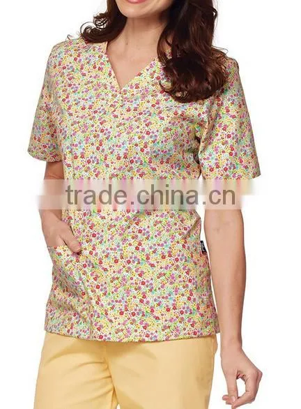 Hot sale printed nursing medical scrubs wholesale