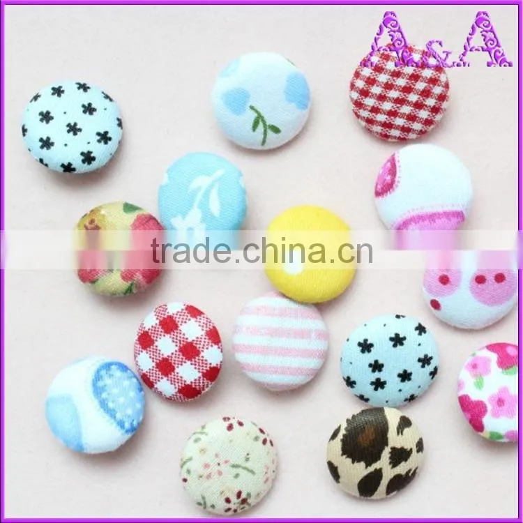 Dot printing round button scrapboling DIY mix flat back fabric covered button