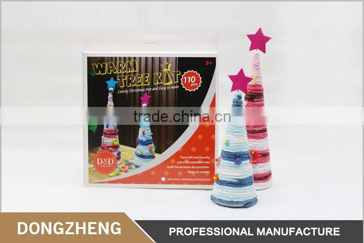 Hot sale promotion mini warm tree yarn fun craft DIY kit for Christmas Day