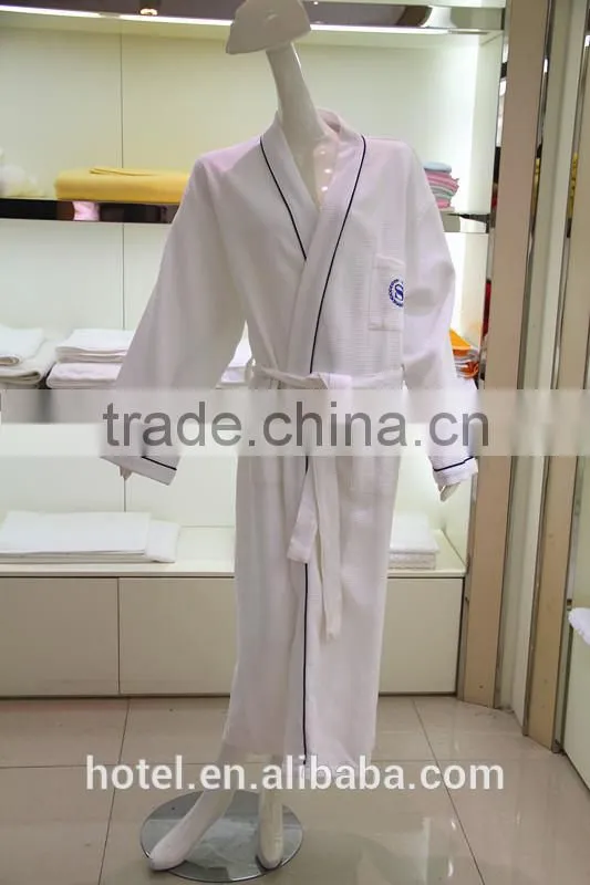 warm cotton robe,custom size weave waffle robe