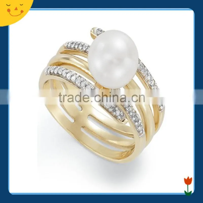 2015 newest wedding jewelry design silver black pearl ring