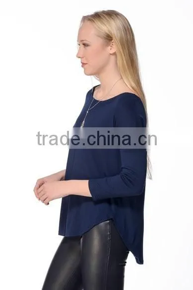 Latest Women Plain Chiffon Blouse Design Pictures Ladies Top Quality Breathable Swing Blouses