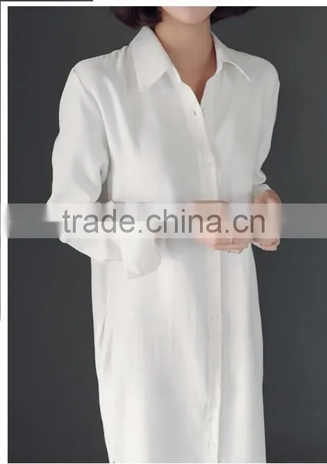 100%Linen Women's Long Button Shirts