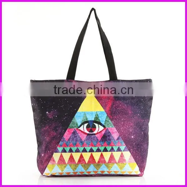 2014 america hot selling digital printed ladies fashion canvas beach bag