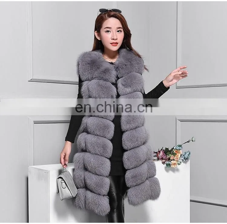 China Supplier Winter Fashion Women Fox Vest Genuine Natural Italian Fur Vest