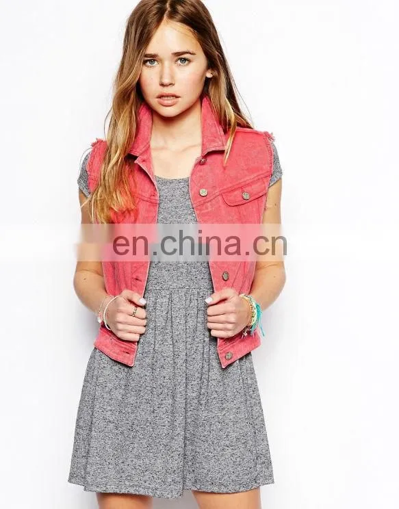 new arrival fashion jacket for women with sleeveless design, 100% manufacturer customized ladies jacket