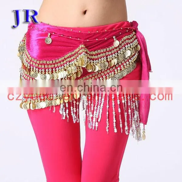Crochet gold coins belly dance hip scarf belt for women Y-2028#