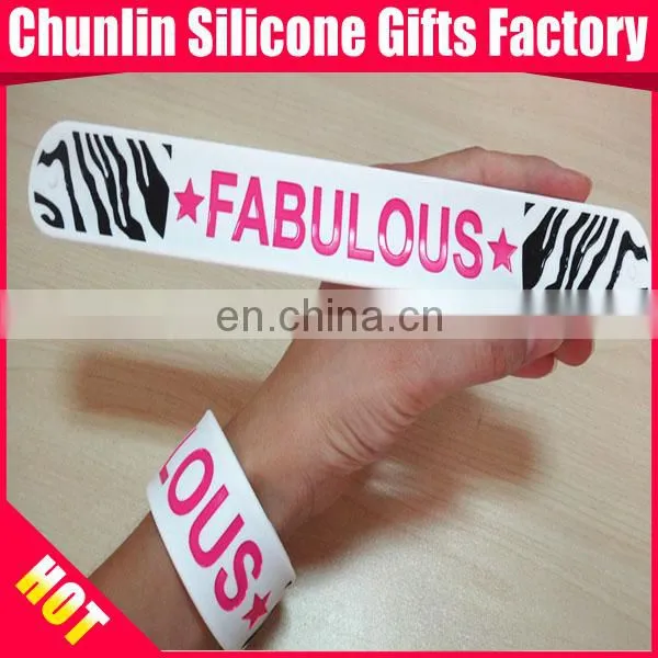 Popular Printing Silicone Slap Bracelets