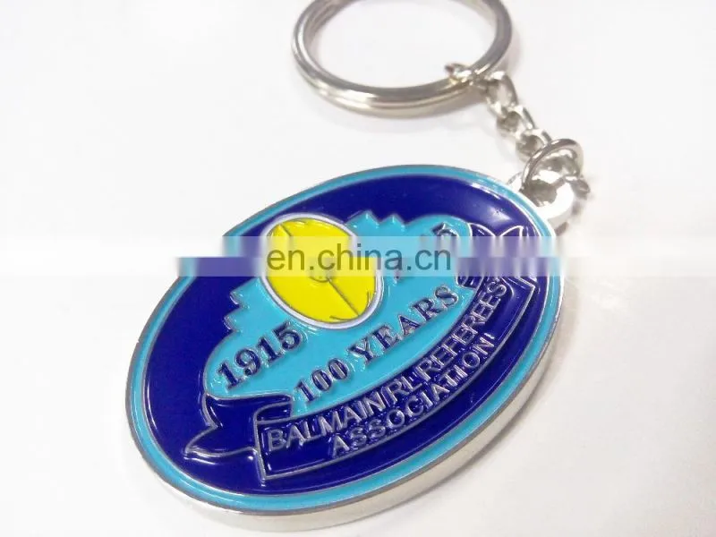 Zinc alloy casting shiny silver plated key chain customized membership key chain with specific logo