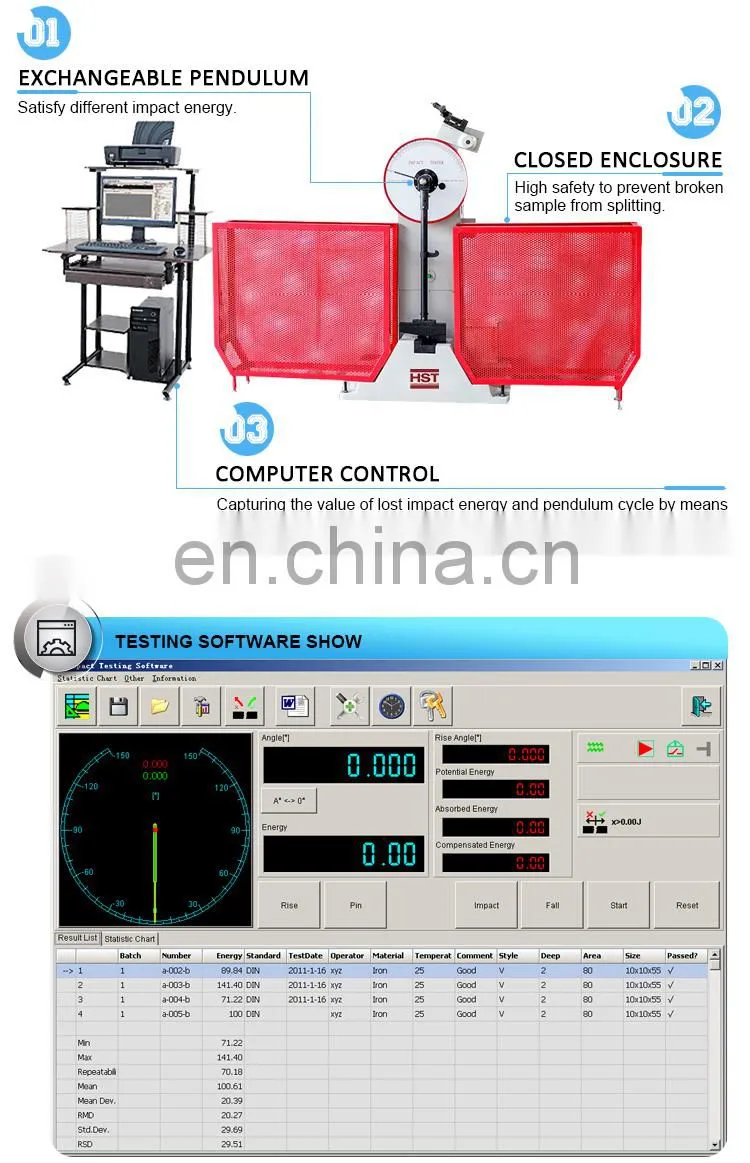 JBW-300B Computer display pendulum charpy impact testing machine