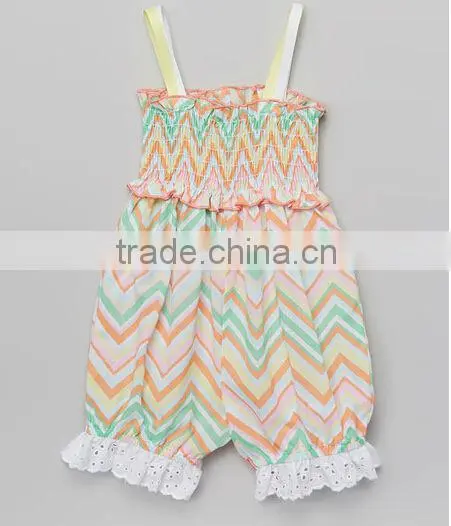 2014 Wholesale baby bubble Ruffle Tie Romper