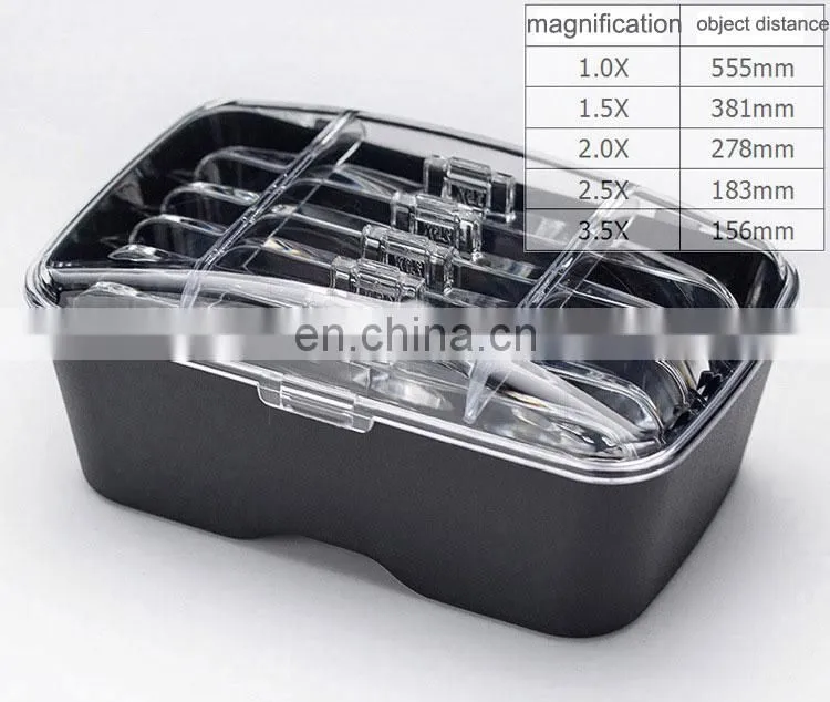 Head-Mounted Repair Inspection Microscopic Carving Cosmetic Embroidery LED Light Magnifying Glass WIth Five Magnification Lens